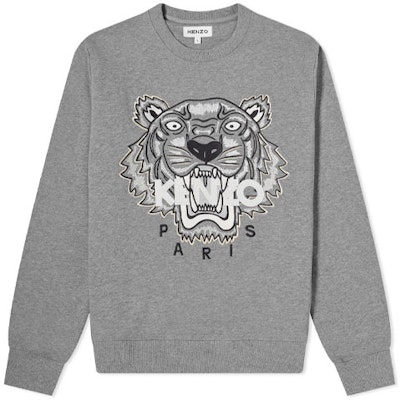 KENZO FW21 Sweatshirt Pria Abu-abu Motif Harimau FB65SW1234XA-95 Buy KENZO FW21 Sweatshirt Pria Abu-abu Motif Harimau FB65SW1234XA-95