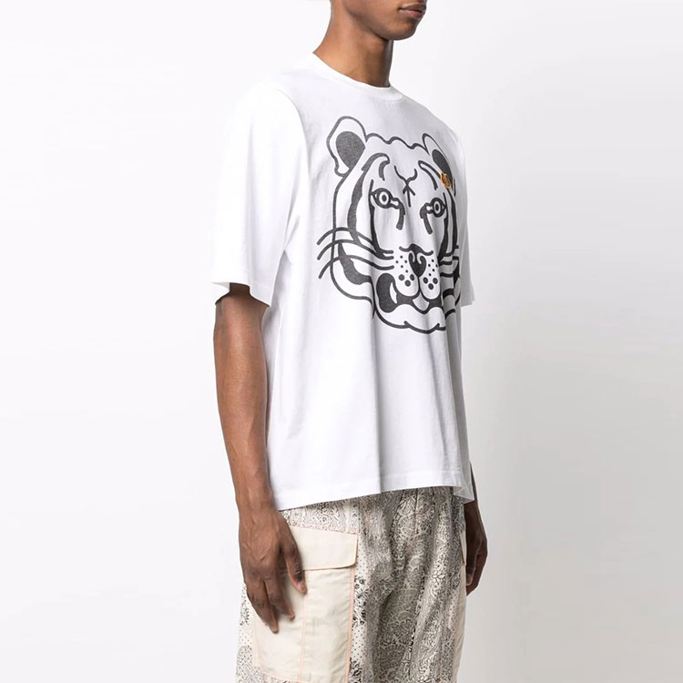 Purchase KENZO 2021秋冬款白色虎头标志印花圆领T恤. FB65TS5224SA0-1B
