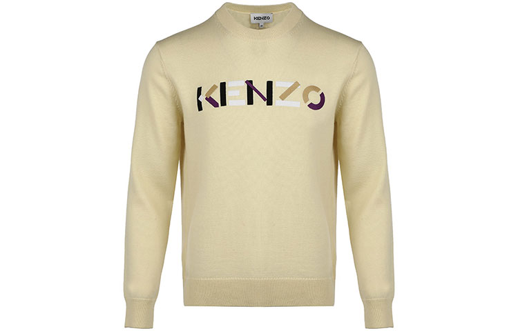 Order KENZO FW21 Baju Sejuk Crewneck Kuning Muda Lengan Panjang Berbulu. FB65PU6393LA-04