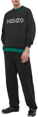 KENZO FW22 Black Crewneck Pullover Sweatshirt with Logo Print. FB65SW0004ML-99 Shop KENZO FW22 Black Crewneck Pullover Sweatshirt with Logo Print. FB65SW0004ML-99