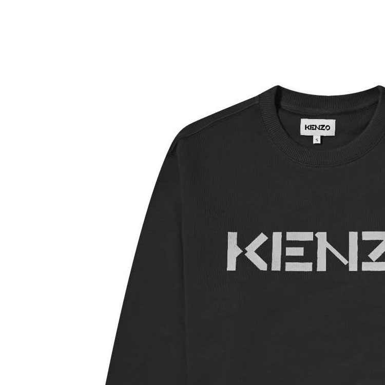 Sizing KENZO FW22  Black Crewneck Pullover Sweatshirt with Logo Print. FB65SW0004ML-99