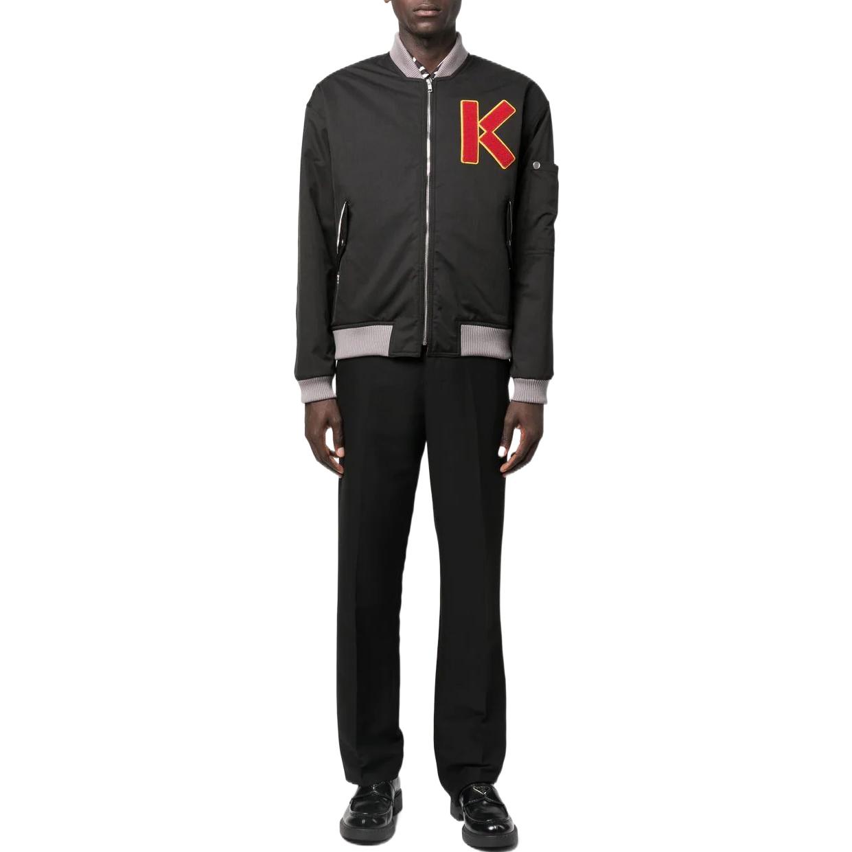 Lookbook KENZO FW22  Black Embroidered Logo Baseball Collar Jacket. FC65BL1279OC-99