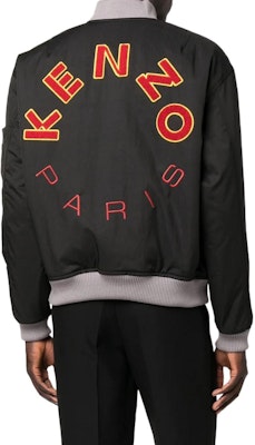 KENZO FW22 Black Embroidered Logo Baseball Collar Jacket. FC65BL1279OC-99 Shop KENZO FW22 Black Embroidered Logo Baseball Collar Jacket. FC65BL1279OC-99