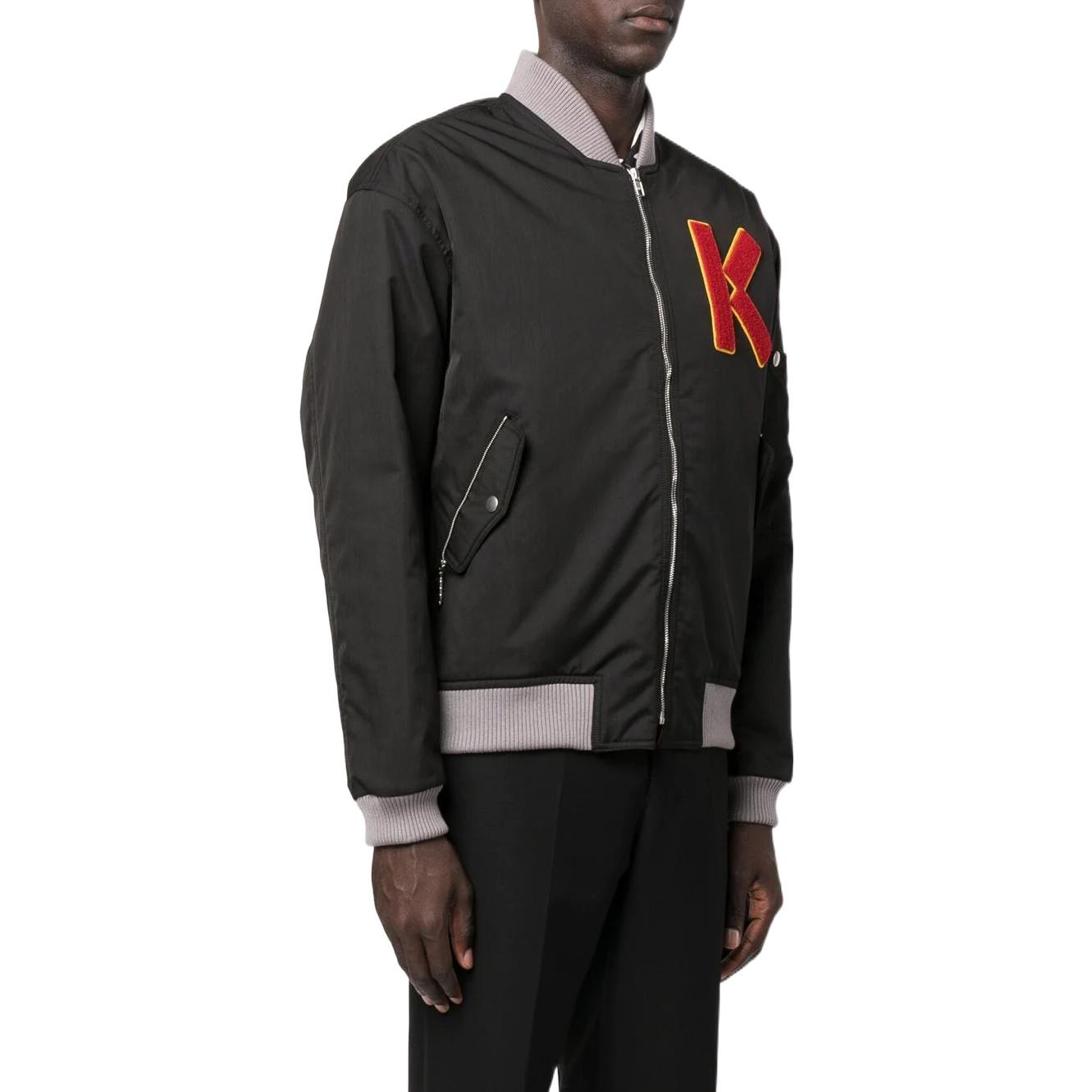 Purchase KENZO FW22  Black Embroidered Logo Baseball Collar Jacket. FC65BL1279OC-99