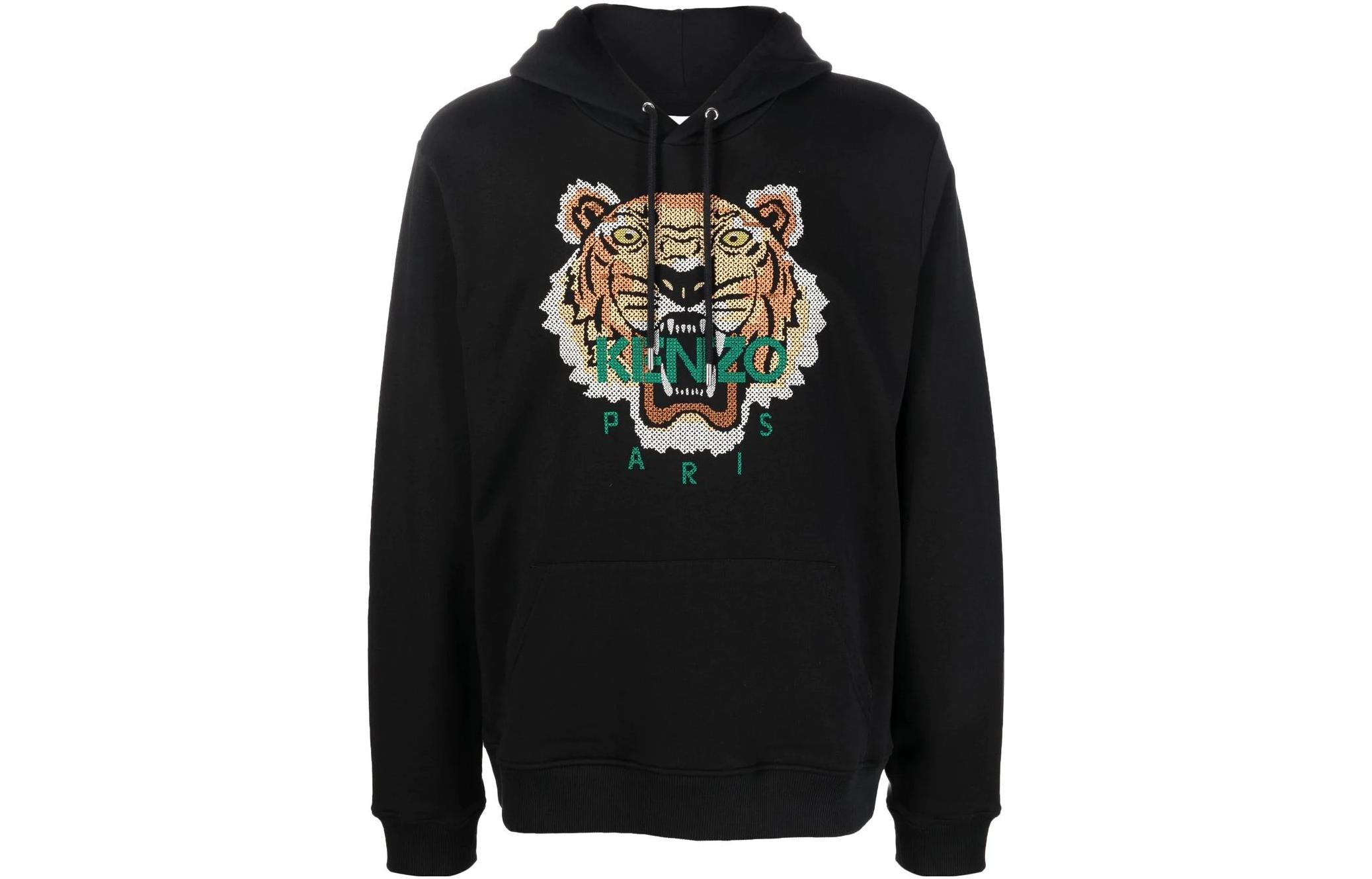 KENZO FW22  Black Hoodie with Tiger Head Logo and Letter Print. FC65SW3414XD-99 圖 2