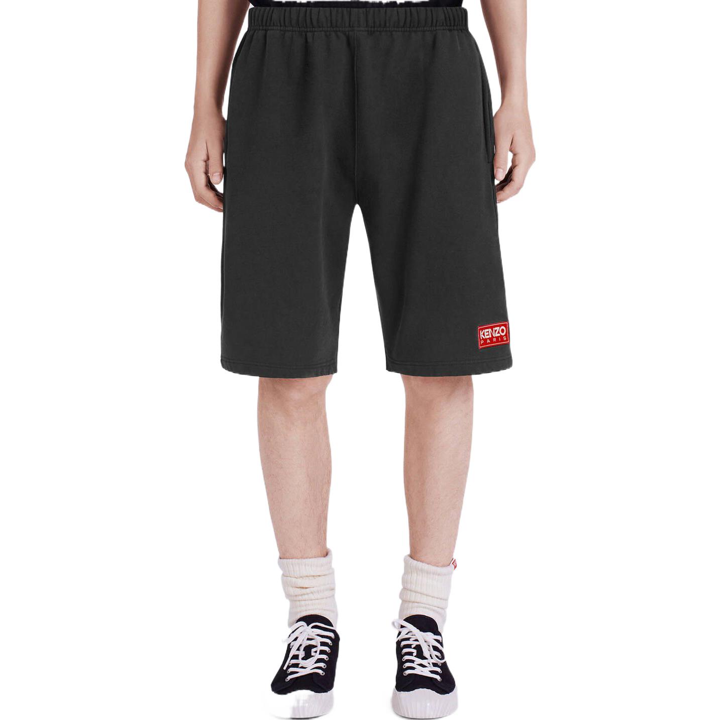 Details for KENZO FW22 Seluar Pendek Kasual Hitam Logo Pinggang Elastik. FC65PA7964ME-99J