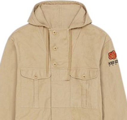 KENZO FW22 Casual Light Yellow Hooded Workwear Jacket FC65OU3029RB-11 Details for KENZO FW22 Casual Light Yellow Hooded Workwear Jacket FC65OU3029RB-11