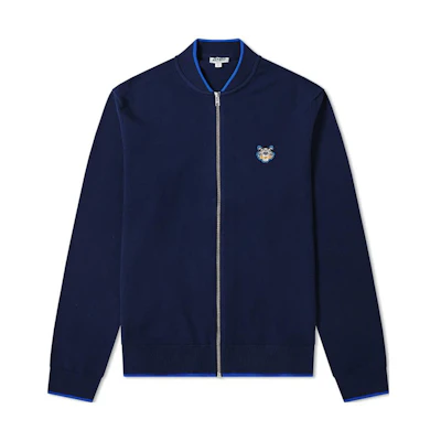 KENZO FW22 Colorblock Logo Patch Long Sleeve Jacket Deep Blue F865CA1023AB-76