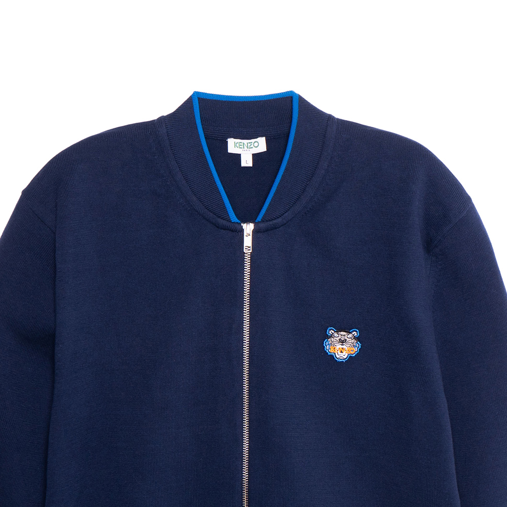 Cheap KENZO FW22  Colorblock Logo Patch Long Sleeve Jacket Deep Blue F865CA1023AB-76