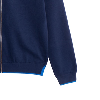 KENZO FW22 Colorblock Logo Patch Long Sleeve Jacket Deep Blue F865CA1023AB-76 1