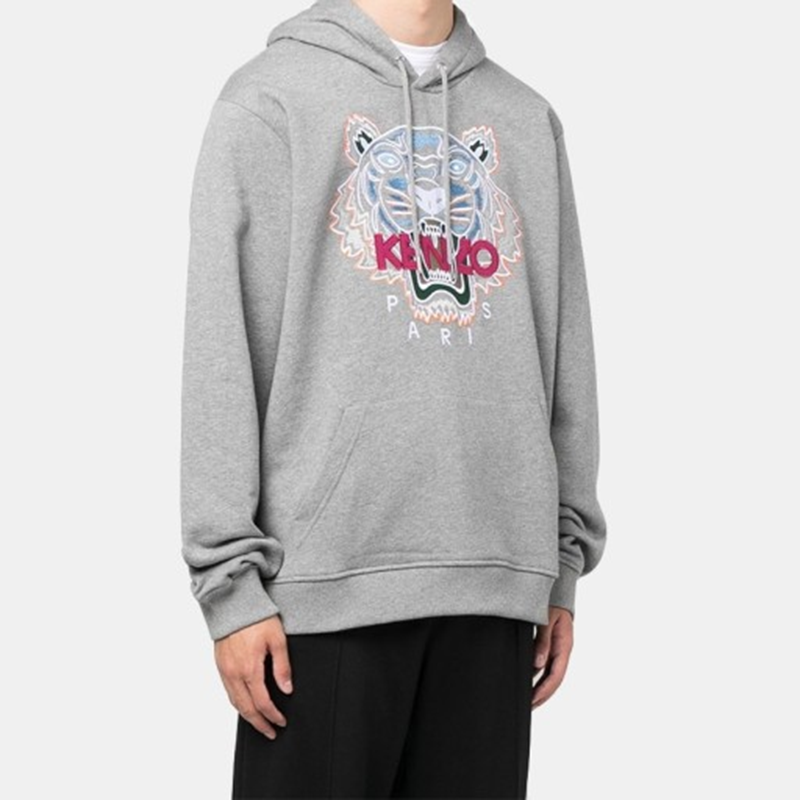 Details for Sudadera de Algodón KENZO FW22 con Tigre Bordado - Gris Paloma FC65SW3334XL-95