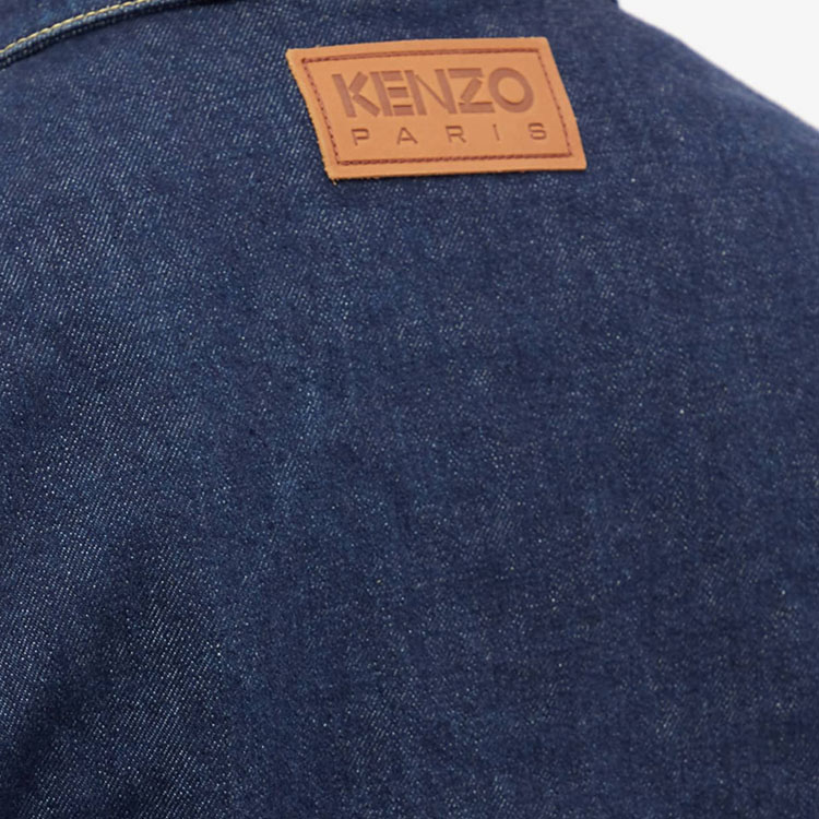 Details for KENZO FW22  Dark Denim Button-Up Jacket with Pockets and Collar墨色 FC65DV3019EI-78
