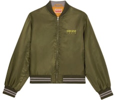 KENZO FW22 Green Letter Print Bomber Jacket. FC65BL1309OD-51 KENZO FW22 Green Letter Print Bomber Jacket. FC65BL1309OD-51