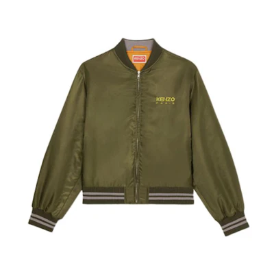 KENZO FW22 Green Letter Print Bomber Jacket. FC65BL1309OD-51