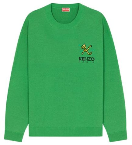 kenzo-fw-22-green-pullover-sweater-with-embroidered-tiger-tail-design-fc-65-pu-3423-la-57