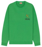 KENZO FW22 Green Pullover Sweater with Embroidered Tiger Tail Design. FC65PU3423LA-57 KENZO FW22 Green Pullover Sweater with Embroidered Tiger Tail Design. FC65PU3423LA-57
