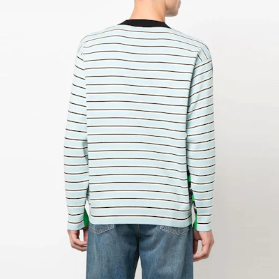 KENZO FW22 Suéter de Lana Verde Rayado con Bordado Floral. FC65PU3373CC-57 Shop KENZO FW22 Suéter de Lana Verde Rayado con Bordado Floral. FC65PU3373CC-57