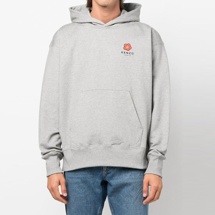 Lookbook KENZO FW22 Hoodie Kelabu Logo Bunga - Koleksi Musim Luruh. FC65SW4604ME-94