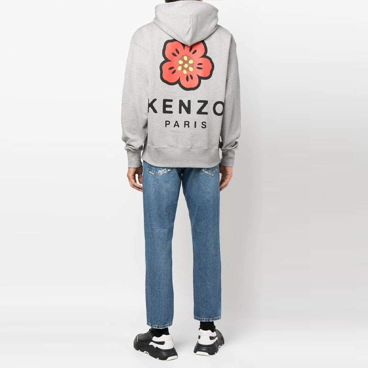 Purchase KENZO FW22 Hoodie Kelabu Logo Bunga - Koleksi Musim Luruh. FC65SW4604ME-94