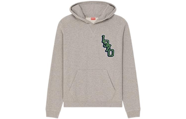 KENZO FW22  Grey Hoodie with Tiger Head Print Design. FC65SW436CMJ-94