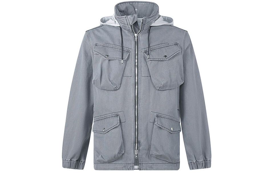 Buy KENZO FW22  Grey Multi-Pocket Hooded Jacket FC55DO3002FD-96