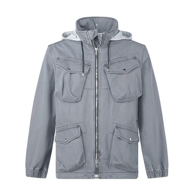 KENZO FW22 Grey Multi-Pocket Hooded Jacket FC55DO3002FD-96