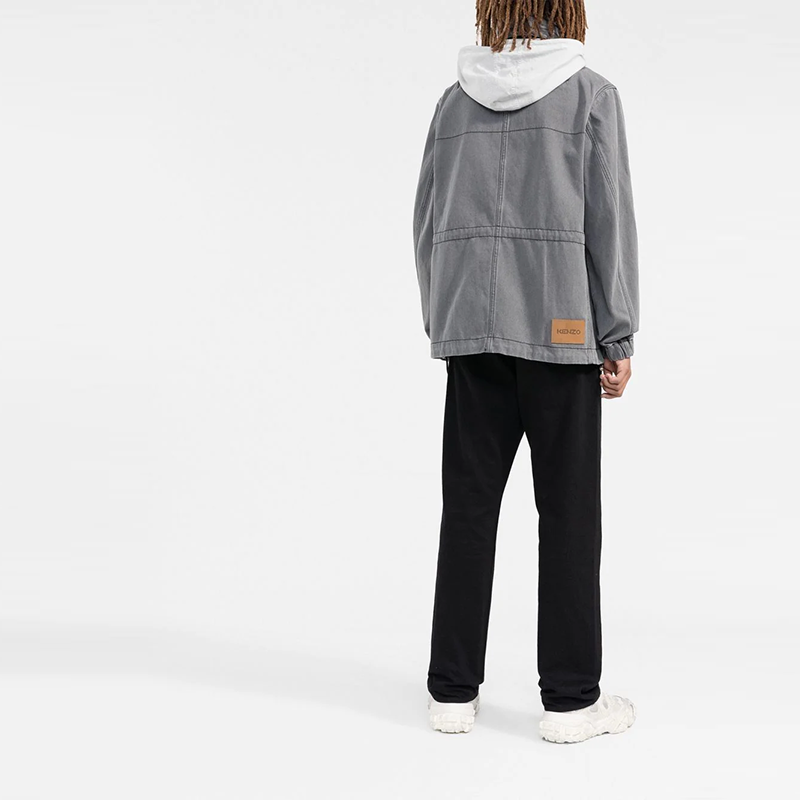 Purchase KENZO FW22  Grey Multi-Pocket Hooded Jacket FC55DO3002FD-96