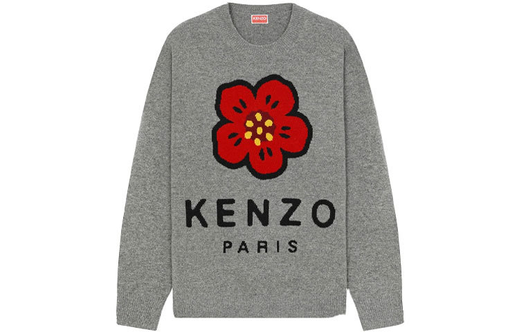 KENZO FW22  Grey Wool Sweater with Floral Letter Print. FC65PU3453LD-96 圖 2