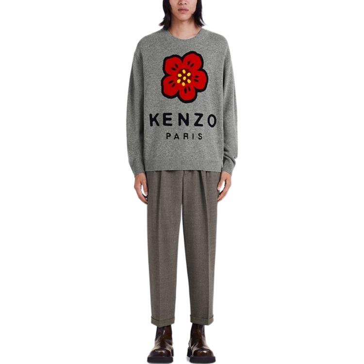 KENZO FW22  Grey Wool Sweater with Floral Letter Print. FC65PU3453LD-96 圖 4