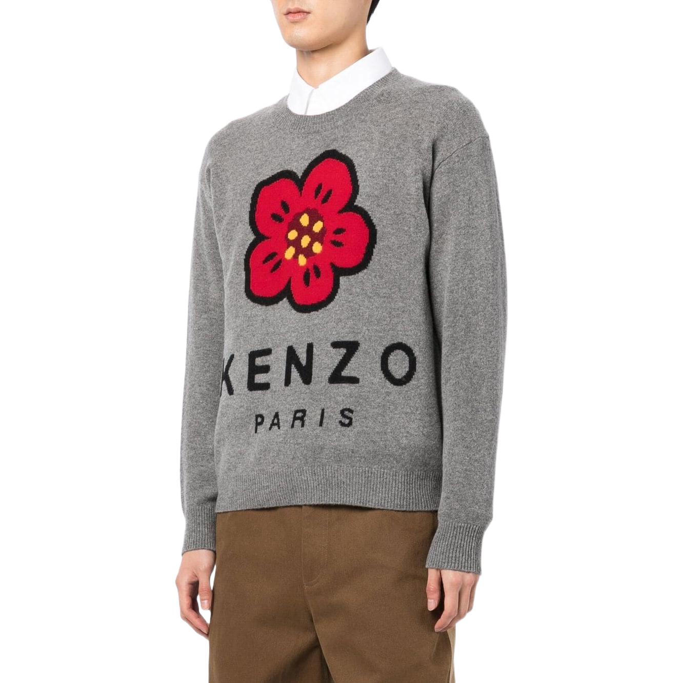 KENZO FW22  Grey Wool Sweater with Floral Letter Print. FC65PU3453LD-96 圖 7