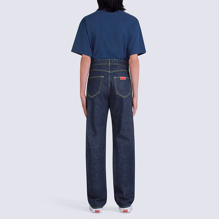 Purchase KENZO FW22 High-Waist Straight-Leg Denim Jeans Black FC65DP3319EI-78