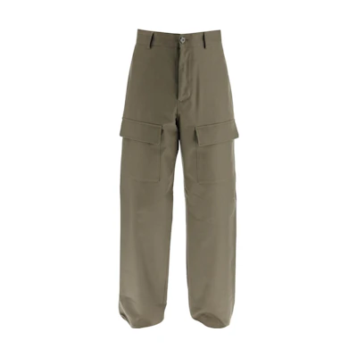 KENZO FW22 High-Waisted Loose Cargo Pants Green. FC65PA2419RB-51