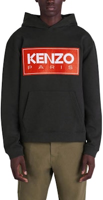 KENZO FW22 Logo Print Black Hoodie Autumn Collection FC65SW4174ME-99J Details for KENZO FW22 Logo Print Black Hoodie Autumn Collection FC65SW4174ME-99J