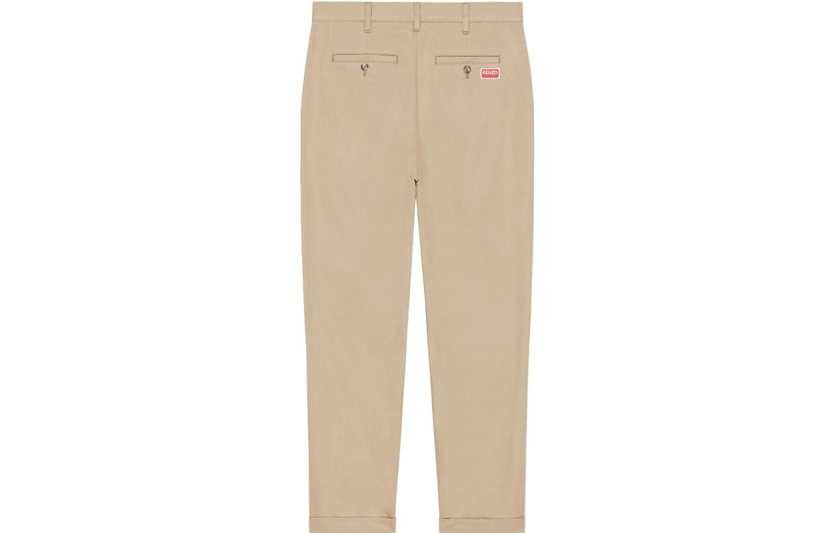 Lookbook KENZO FW22  Loose Fit Straight Pants with Logo Embroidery in Light Khaki. FC65PA2059RL-11