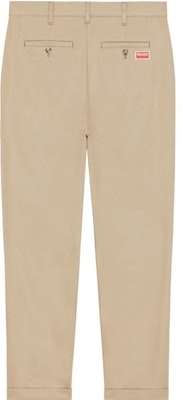 KENZO FW22 Loose Fit Straight Pants with Logo Embroidery in Light Khaki. FC65PA2059RL-11 Lookbook KENZO FW22 Loose Fit Straight Pants with Logo Embroidery in Light Khaki. FC65PA2059RL-11