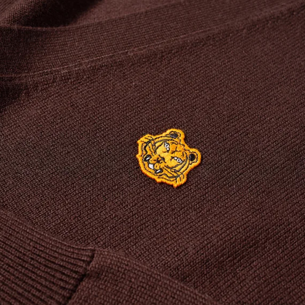 Details for KENZO FW22 Cárdigan de Punto Sólido Marrón. FB65CA6353TA-89