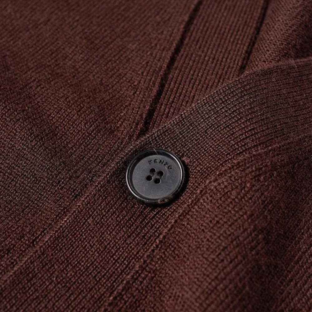 Sizing KENZO FW22 Cárdigan de Punto Sólido Marrón. FB65CA6353TA-89