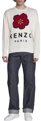 KENZO FW22 Straight-Leg Jeans with Back Logo Patch - Dark Blue FC65DP3319HI-79 Shop KENZO FW22 Straight-Leg Jeans with Back Logo Patch - Dark Blue FC65DP3319HI-79