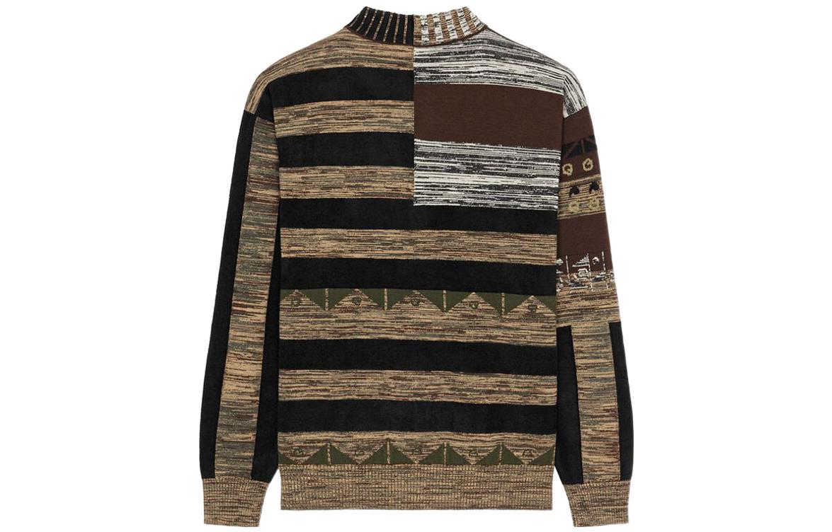 Lookbook 겐조 FW22 스트라이프 V넥 울 스웨터 - 다크카키. FC65PU3193CN-51