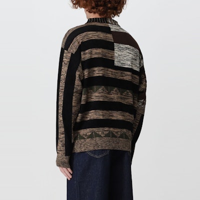 겐조 FW22 스트라이프 V넥 울 스웨터 - 다크카키. FC65PU3193CN-51 Purchase 겐조 FW22 스트라이프 V넥 울 스웨터 - 다크카키. FC65PU3193CN-51