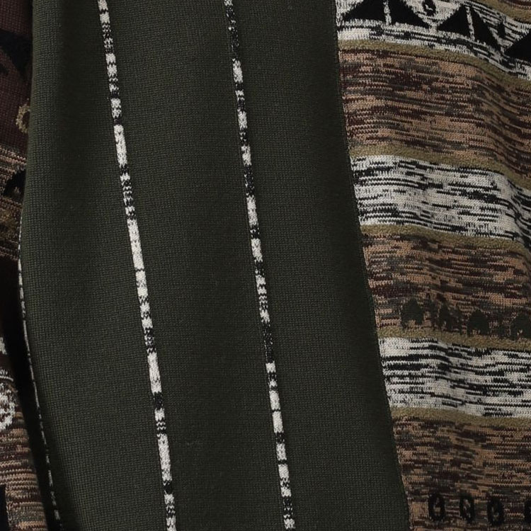 Cheap 겐조 FW22 스트라이프 V넥 울 스웨터 - 다크카키. FC65PU3193CN-51