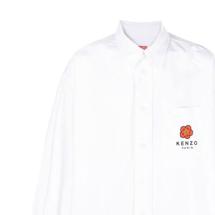 Sizing KENZO FW22 白色长袖衬衫带花卉标志印花 FC65CH5079LO-01
