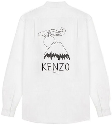 ケンゾー FW22 ホワイト ボルカニック エッフェル塔プリント ボタンアップシャツ. FC65CH4349LE-01 Lookbook ケンゾー FW22 ホワイト ボルカニック エッフェル塔プリント ボタンアップシャツ. FC65CH4349LE-01
