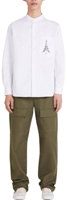 ケンゾー FW22 ホワイト ボルカニック エッフェル塔プリント ボタンアップシャツ. FC65CH4349LE-01 Shop ケンゾー FW22 ホワイト ボルカニック エッフェル塔プリント ボタンアップシャツ. FC65CH4349LE-01