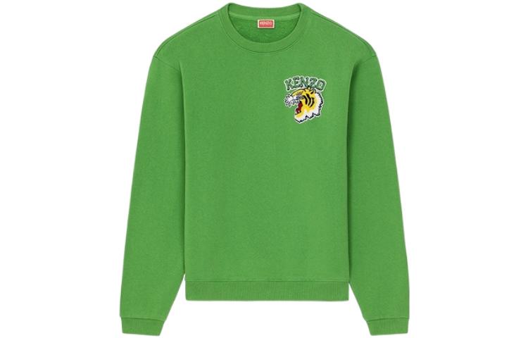 KENZO FW22 Animal Embroidery Crewneck Relaxed Sweatshirt Green Menswear FC65SW044CMJ-57
