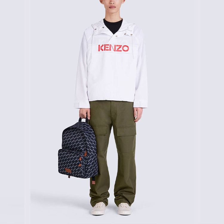 Shop KENZO FW22大标志宽松连帽衫白色时尚外套. FC65BL0519NB-01