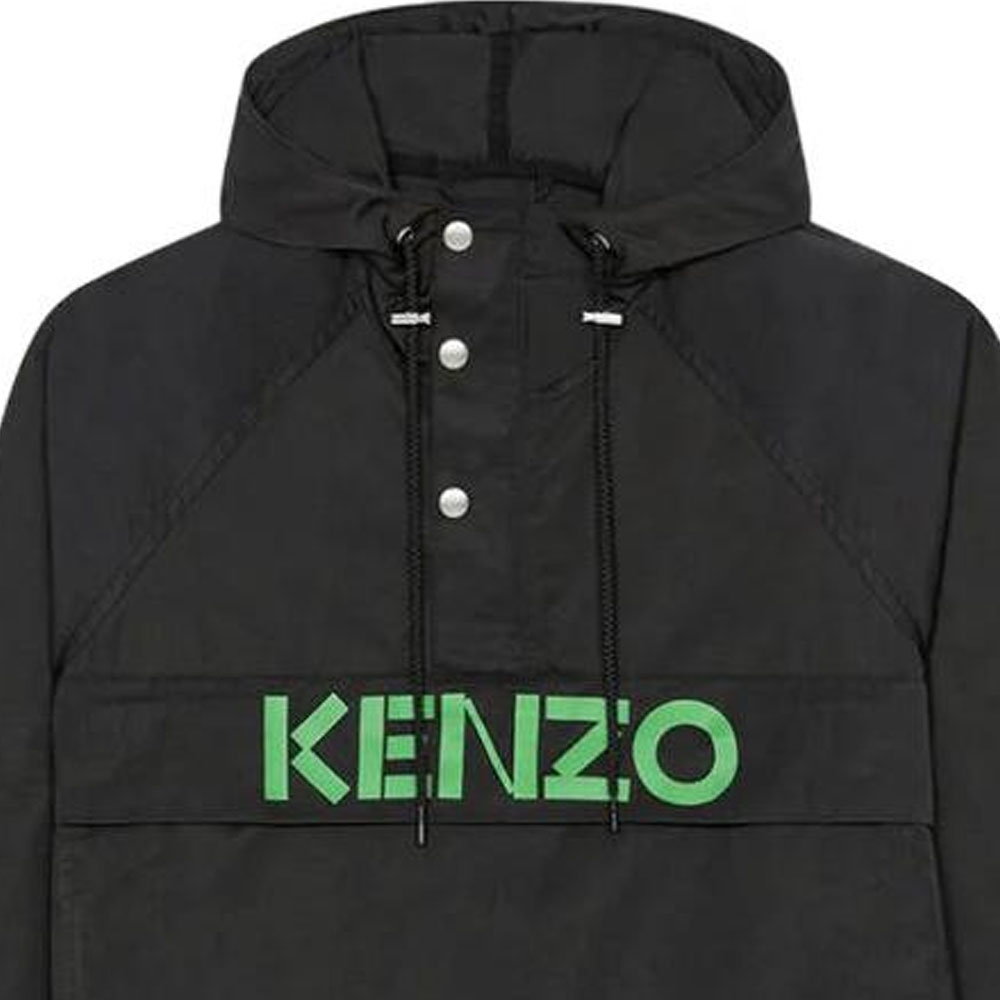 KENZO FW22 Black Logo Print Zip-Up Hoodie Jacket for Men. FC65BL0519NB-99J 圖 7