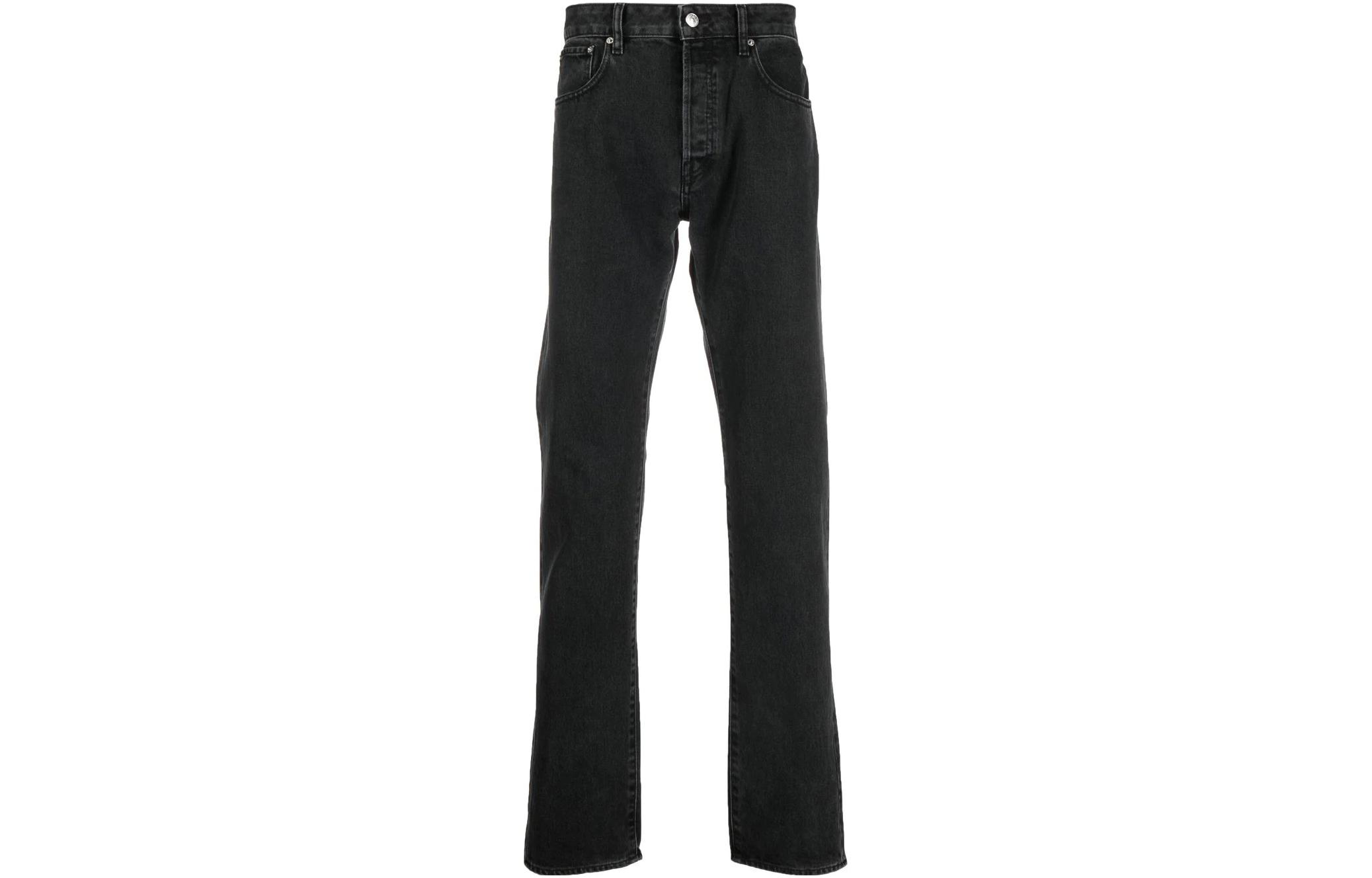 KENZO FW22 Black Slim Fit Jeans with Solid Logo Patch for Men FC65DP1019EJ-99