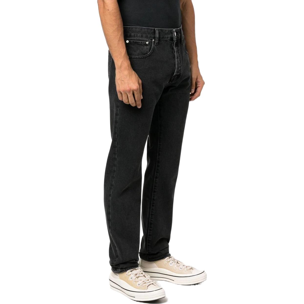 Purchase KENZO FW22 Black Slim Fit Jeans with Solid Logo Patch for Men FC65DP1019EJ-99