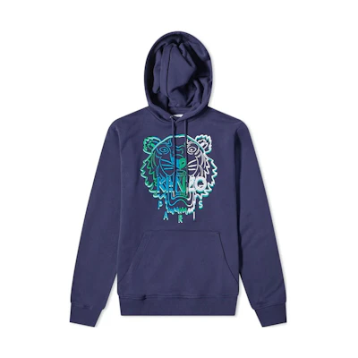 KENZO FW22 Blue Embroidered Tiger Hoodie FC65SW3424XF-76